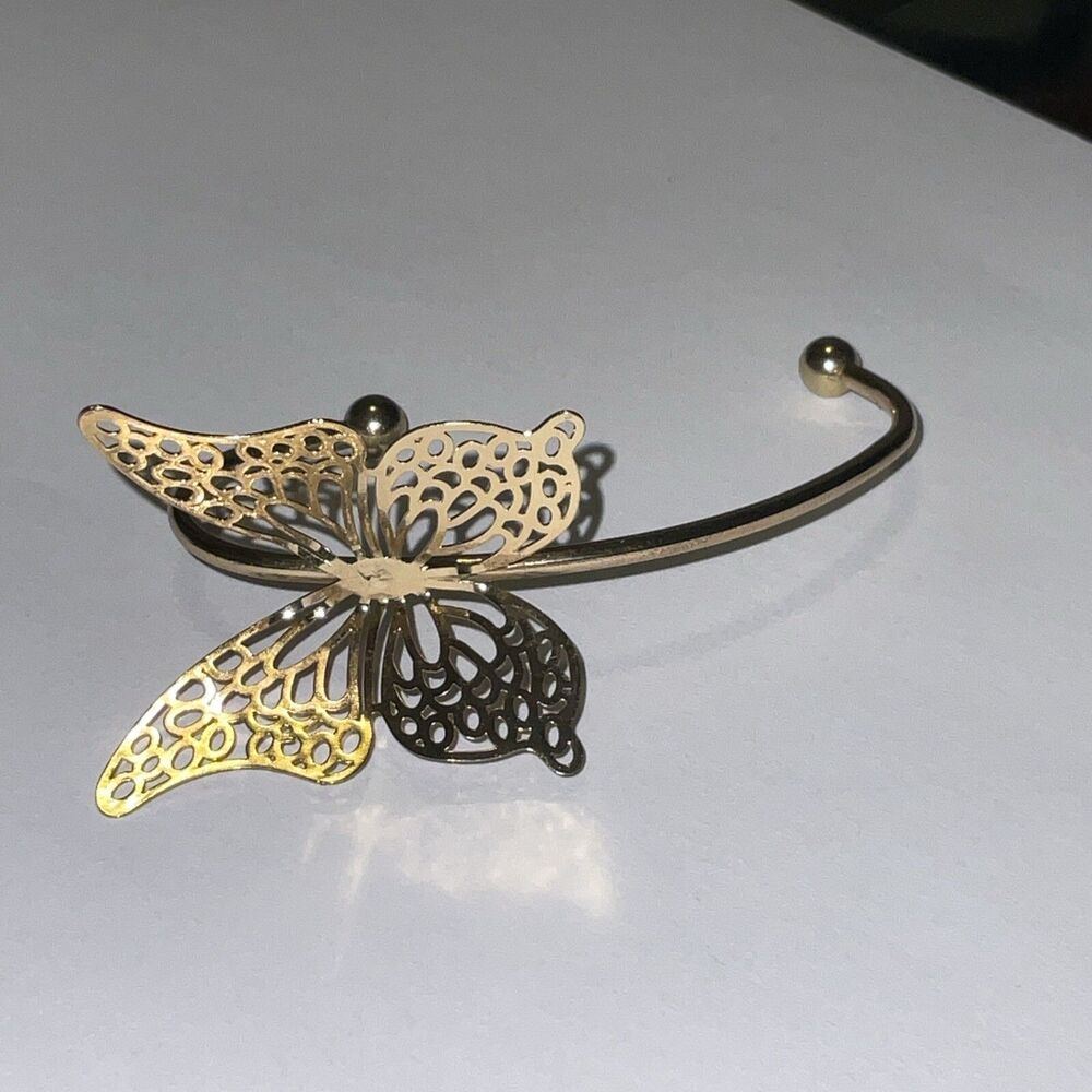 Gold Butterfly Charm Hoop Earrings, Lever Back, Nature, Spring Summer, Ear 👂